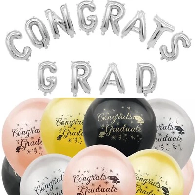 Graduation Balloons Decorations Congrats Grad Backdrop Props 10 Free Balloons