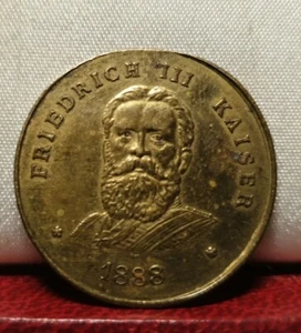1888 Germany 24mm token medal Kaiser Kronprinz - Picture 1 of 2