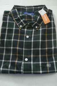 Camisa a Cuadros Para Hombre Grande y Alta Azul Marino y Verde Talla XXLT (2 XLT) Nueva - Imagen 1 de 1