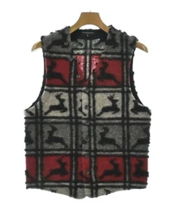 Engineered Garments men's animal print casual vest gray black red size S USED - Picture 1 of 6
