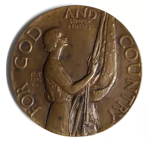 For God and Country American Legion School Award Bronze Medallic Art Co 1925 - Picture 1 of 2