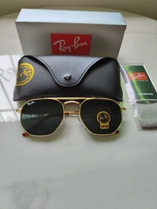 ray ban 3648 Sechseckiger Rahmen Design Sonnenbrille schwarz grau klassischer St - Bild 1 von 6