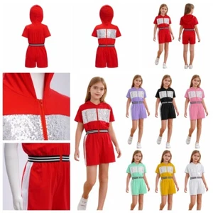 Kids Girls Leotard Hip Hop Rompers Dance Jumpsuit One Piece Overalls Fashion - Picture 1 of 70