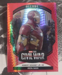 2022 Marvel Allure Red Prism 52 Robert Downey Jr. as Iron Man