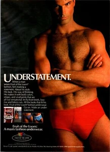 1986 Fruit Of The Loom Anuncio Un Hombre Moda Ropa Interior Una Subestimación - Imagen 1 de 1