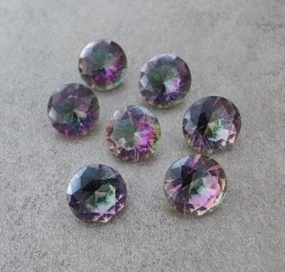 Natural Mystic Quartz Round Shape Faceted Cut Wholesale Loose Gemstones - Image 1 of 4