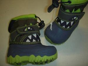 Cat & Jack Bernardo Wolf Print Winter Themolite Boots Toddler Boy's Size 4 Navy - Picture 1 of 4