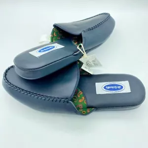 Dr. Scholl’s Men Slippers House Shoes Sz 8 Wide Leather New Slide - Picture 1 of 4
