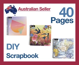 40pg Large Vintage DIY Scrapbook Album Photo Travel Memory Craft Book Hardcover - Picture 1 of 11