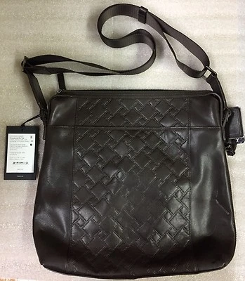 Tumi CROSSBODY TOP ZIP Brown Leather Bag Tablet Case Purse 31103DBT $425 - Image 1 of 4