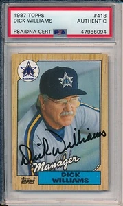 Dick Williams HOF Auto Signed 1987 Topps Card ~ PSA/DNA Slab - Picture 1 of 6