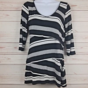 White House Black Market gestreiftes Top V-Ausschnitt 3/4-Ärmel Größe X-Small - Bild 1 von 7