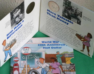 WW2 1991-1995 P World War II BU Half Dollar 50c 1993 Coin Young Collector WWII - Image 1 of 4