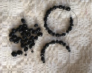 Vintage Black Glass Beads - Picture 1 of 1