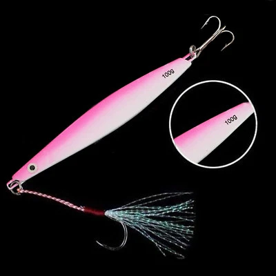 1PCS Glow Head Jigs Fishing Lures Luminous 100g Spinner Shot Long Casting Spoon - Image 1 of 4