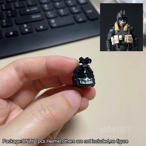 Premium Painted 1/18 Ghost Face Helmet Model For 3.75" Action Figure Cover