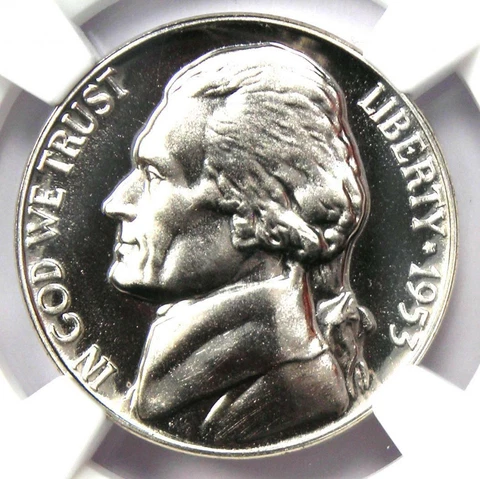 1953 Proof Jefferson Nickel 5C Coin - Certified NGC PR69 (PF69) - $600 Value! Cover