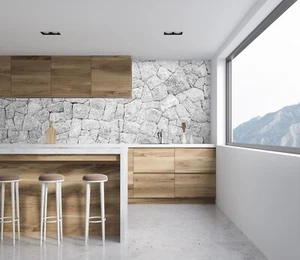 3D Grey Rocks 7670 Wallpaper Mural Wall Print Wall Wallpaper Murals US Coco - Picture 1 of 11