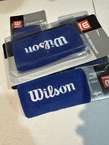 Wilson Blue Wristbands Sweatbands Sports Tennis Basketball Gym Accessory - Picture 1 of 4