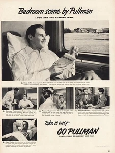 1952 Pullman: Bedroom Scene Vintage Print Ad - Picture 1 of 1