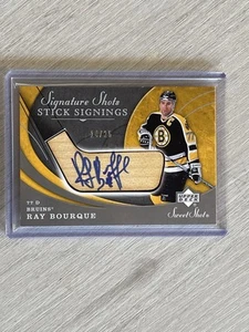 2007-08 UD Sweet Shot Signature Shots Stick Signings Auto /25 Ray Bourque Bruins - Picture 1 of 4