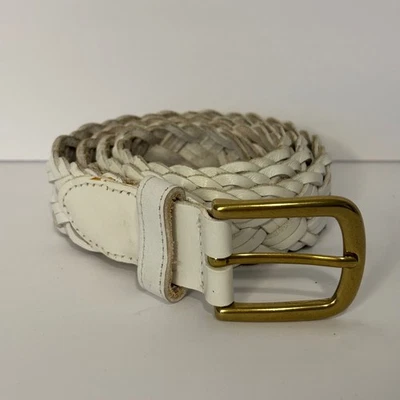 Женский средний кожаный плетеный ремень Fossil с пряжкой из белого золота цвет Coastal Cowgirl - Изображение 1 из 4
