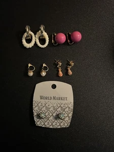 Lote Mixto De 5 Pares De Colección 3 Pendientes De Clip Y 2 Pendientes Perforados - Imagen 1 de 4