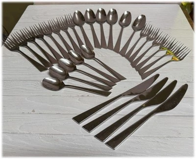 LOTE de 29 peças vintage toalha prata ângulo Supreme Japão 18/8 talheres de aço inoxidável - Imagem 1 de 4