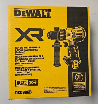 DeWALT DCD996B 20V XR Brushless Cordless 1/2" Hammer Drill 3-Speed Bare Tool