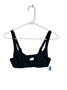 Sujetador de bikini negro azul marino antiguo tirantes ajustables, talla mediana nuevo con etiquetas - Imagen 1 de 7