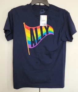 Nearly There Pride Gender Inclusive Adult Ally Short Sleeve T-Shirt Navy M B300 - Picture 1 of 4