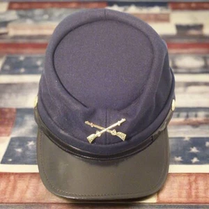 Primitive Colonial Civil War Reproduction Blue Union Wool Fatigue Kepi Cap - Picture 1 of 2