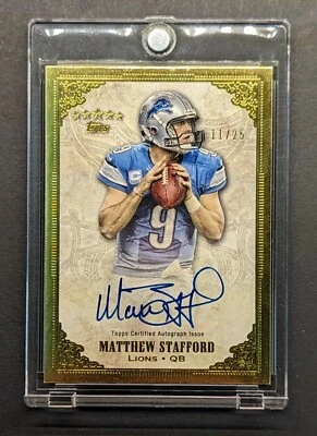 MATTHEW STAFFORD Auto 2012 Topps Five Star Gold Foil Frame SP /25 - Image 1 of 4