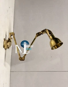 Industrial Vintage Brass Swing Arm Wall Lamps Lot of 5 Stretchable Retro Fixture - Picture 1 of 9