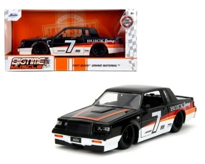 Jada 1:24 Bigtime Muscle 1987 Buick Grand National Black/White Diecast Car 35864 - Photo 1/2