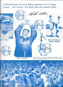 1966 dodgers autogaphs sandy koufax- don drysdale- walt alston - Picture 1 of 2