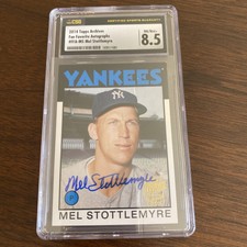2014 Topps Archives Mel Stottlemyre Fan Favorites auto CSG 8.5 auto 10