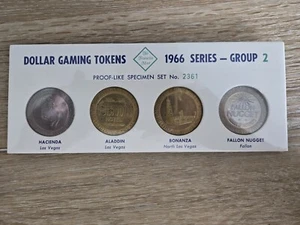 Franklin Mint 4 Proof Like Dollar Gaming Tokens 1966 Series Group 2 - Picture 1 of 10