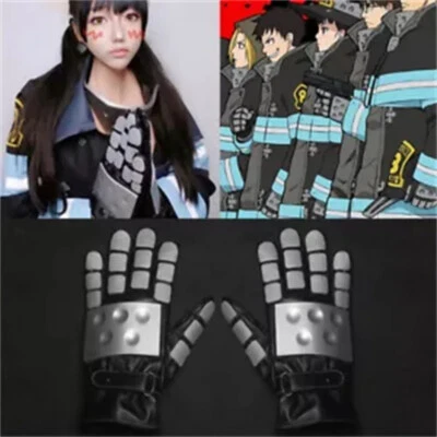 Anime Fuerza de Fuego Shinra Kusakabe Arthur Boyle Guantes Máscara Disfraz Accesorios Foto 1 de 4