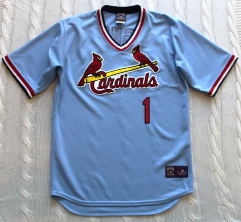 OZZIE SMITH #1 Cooperstown MAJESTIC St. Louis Cardinals MLB Baseball Jersey, L Cover