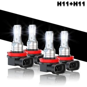 4Pcs H9 H11 LED Headlight Bulbs Conversion Kit High Low Beam 6000K Super White - Picture 1 of 11
