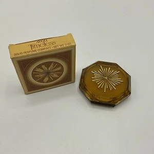 Vtg RARA 1974 Avon Timeless Perfume Starburst Goldtone Compact New Old Stock - Picture 1 of 3