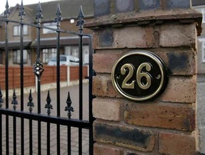 Polished Brass & Black Oval House Number Signs 1 - 49 - Picture 1 of 58