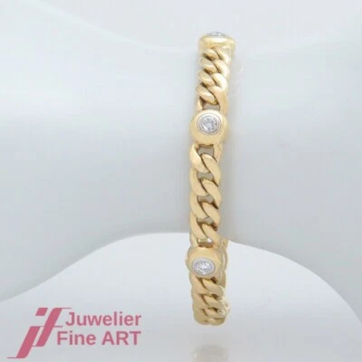 QUINN Brillant-Panzer-Armband- 5 Brillanten (Diamant) ges. 0,60ct - 18K/750 Gold - Bild 1 von 4