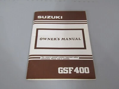 1991 SUZUKI GSF400 BANDIT OEM FACTORY OWNERS MANUAL 99011-10D52-03A - Image 1 of 3