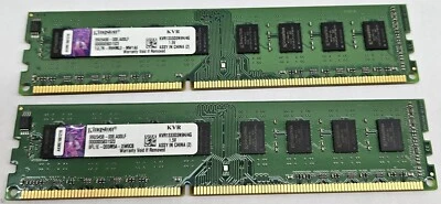 8GB RAM 2X 4GB DDR3 PC3-10600 1333MHz DIMM Kingston KVR1333D3N9H/4G - Image 1 of 2