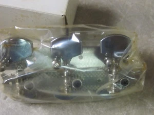 steel string acoustic guitar tuning machines- 3 & 3 strips,new'old stock',chrome - Picture 1 of 7