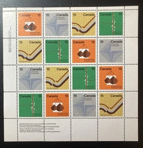 57. Canada stamp ,full pane of 16, 1972,earth science,SC#582-585,Mint Hinged - Picture 1 of 2