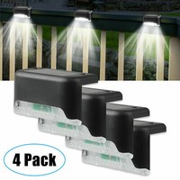 4 Solar LED Bright Deck Lights Outdoor Garden Patio Railing Decks Path Lighting