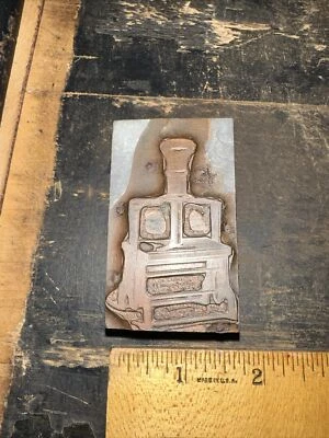 Printing Block “ Hand Stamp Image “ Copper on Lead. Nice Details - Image 1 of 4